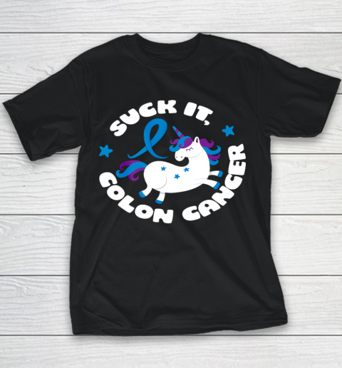 Colon Cancer Shirt Suck It Colon Cancer Funny Unicorn Gift Youth T-Shirt