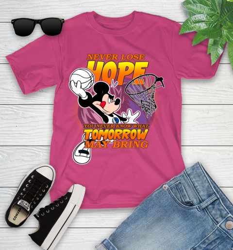 Dallas Mavericks NBA Basketball Mickey Disney Never Lose Hope Youth T-Shirt 11