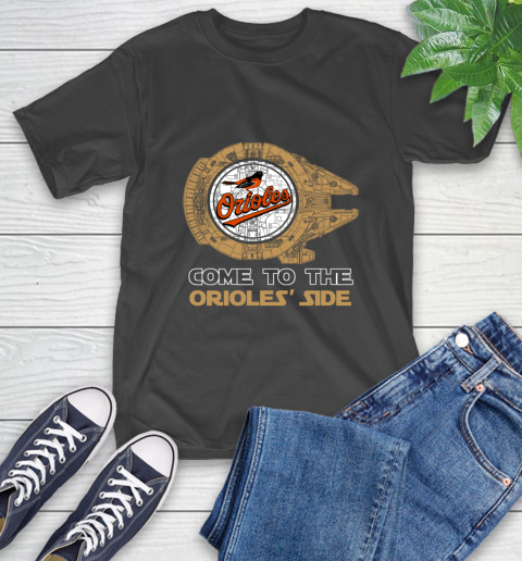 MLB Come To The Baltimore Orioles Side Star Wars Baseball Sports T-Shirt