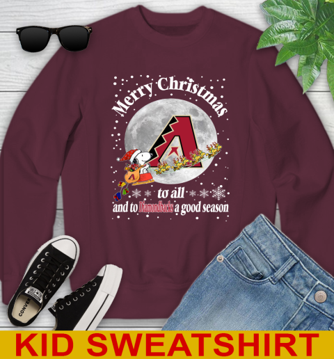 Arizona Diamondbacks Merry Christmas To All And To Diamondbacks A Good Season MLB Baseball Sports Youth Sweatshirt 4