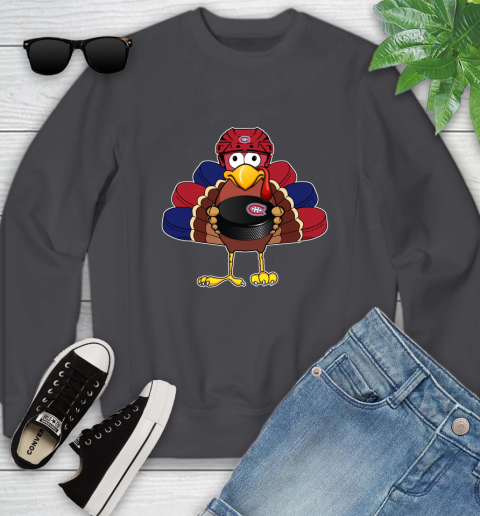 Montreal Canadiens Turkey Thanksgiving Day Youth Sweatshirt 6