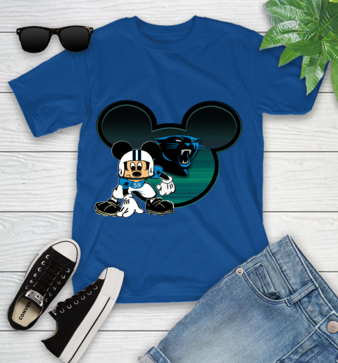 NFL Carolina Panthers Mickey Mouse Disney Football T Shirt Youth T-Shirt 9