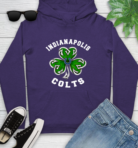 NFL Indianapolis Colts Three Leaf Clover St Patrick's Day Football Sports Youth Hoodie 5