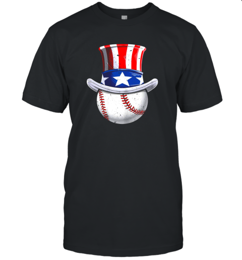 Baseball Uncle Sam Shirt 4th of July Boys American Flag Unisex Jersey Tee
