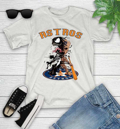 MLB Houston Astros Baseball Venom Groot Guardians Of The Galaxy Youth T-Shirt 12