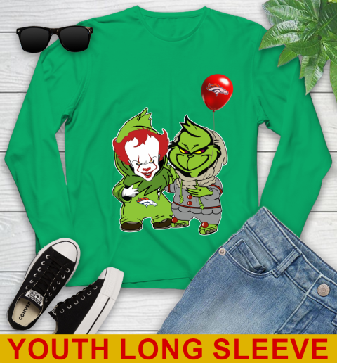 Denver Broncos Baby Pennywise Grinch Christmas NFL Football Youth Long Sleeve 7