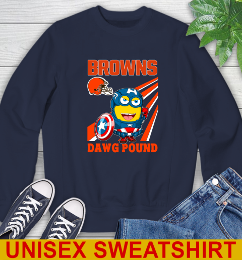 NFL Football Cleveland Browns Captain America Marvel Avengers Minion Shirt Sweatshirt 2