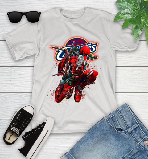 NBA Deadpool Marvel Comics Sports Basketball Cleveland Cavaliers Youth T-Shirt