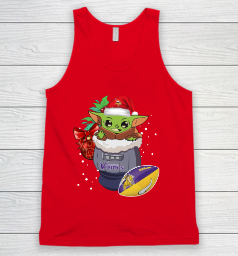 Minnesota Vikings Christmas Baby Yoda Star Wars Funny Happy NFL Tank Top 6
