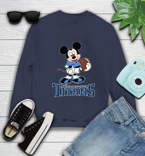 NFL Football Tennessee Titans Cheerful Mickey Mouse Shirt Sweatshirt 3