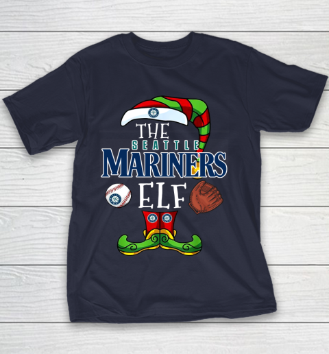 Seattle Mariners Christmas ELF Funny MLB Youth T-Shirt 2