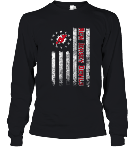 NHL American Flag Hockey Sports New Jersey Devils Youth Long Sleeve