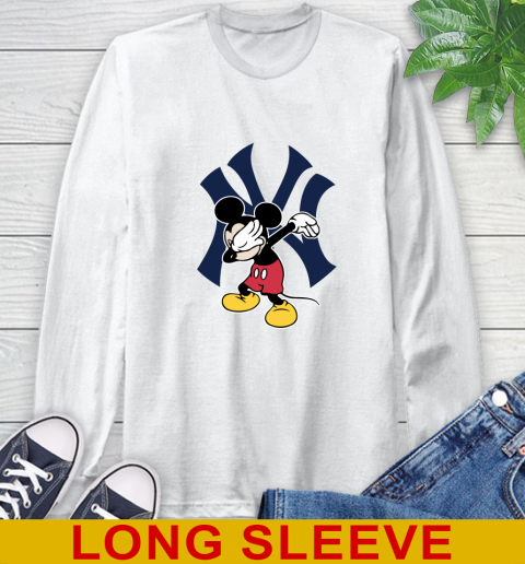 New York Yankees MLB Baseball Dabbing Mickey Disney Sports Long Sleeve T-Shirt