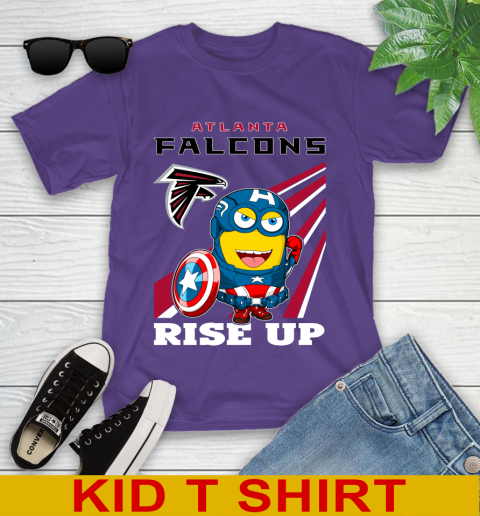 NFL Football Atlanta Falcons Captain America Marvel Avengers Minion Shirt Youth T-Shirt 3