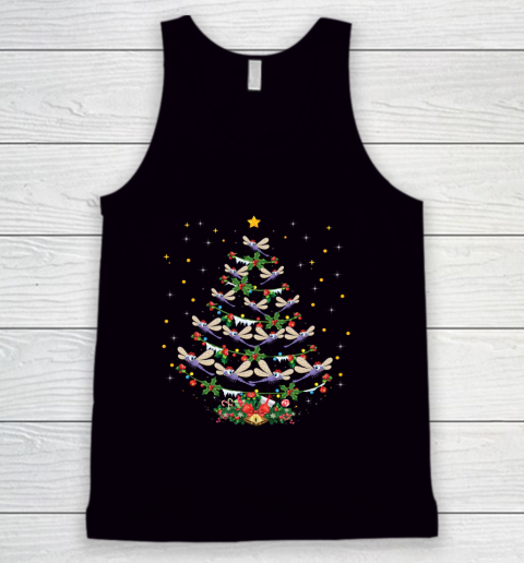 Dragonfly Christmas Tree Santa Dragonfly Bird Xmas Gift Tank Top