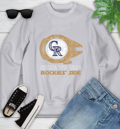 MLB Come To The Colorado Rockies Side Star Wars Baseball Sports Youth Sweatshirt 3