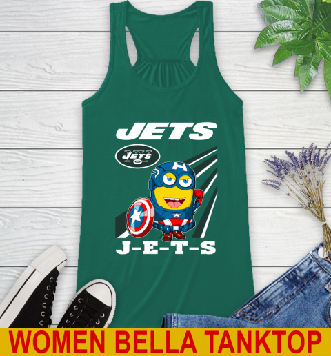 NFL Football New York Jets Captain America Marvel Avengers Minion Shirt Racerback Tank 5
