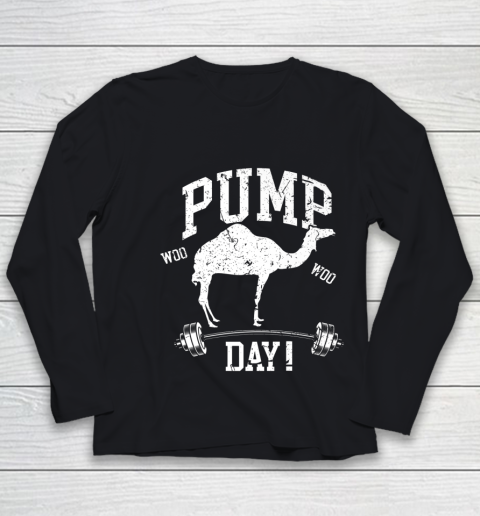 Funny Pump Day Hump Day Camel Weight Lifting Training Gym Youth Long Sleeve