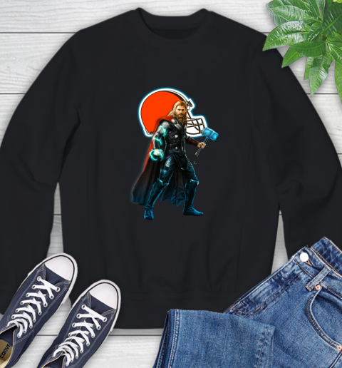 NFL Thor Avengers Endgame Football Cleveland Browns Sweatshirt 2