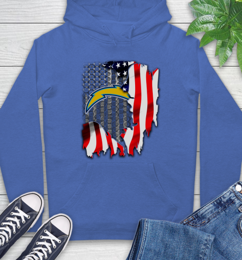 Los Angeles Chargers NFL Football American Flag Hoodie 9