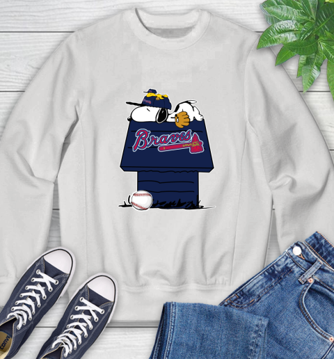 MLB Atlanta Braves Snoopy Woodstock The Peanuts Movie Baseball T Shirt Sweatshirt