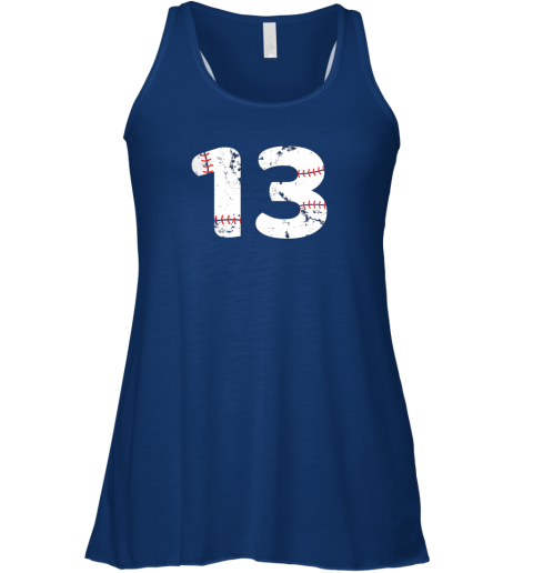 xso5 number 13 baseball vintage distressed team flowy tank 32 front true royal