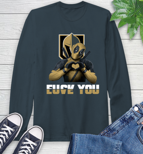 NHL Vegas Golden Knights Deadpool Love You Fuck You Hockey Sports Long Sleeve T-Shirt 9