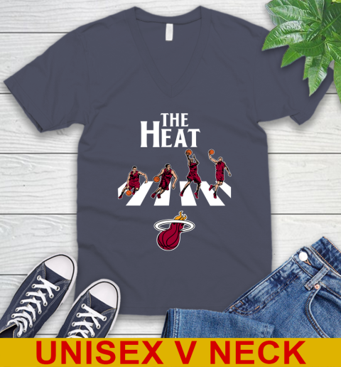 NBA Basketball Miami Heat The Beatles Rock Band Shirt V-Neck T-Shirt 7