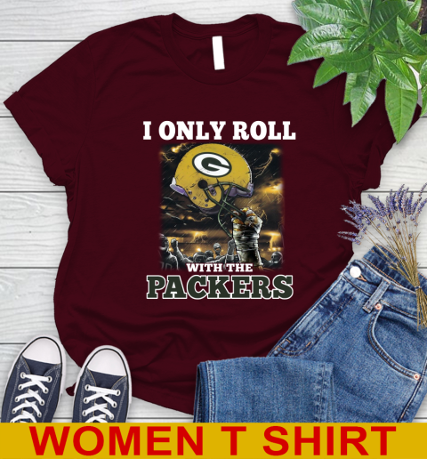 Green Bay Packers NFL Football I Only Roll With My Team Sports Women's T-Shirt - Image 7