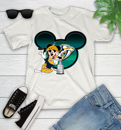 NHL Nashville Predators Stanley Cup Mickey Mouse Disney Hockey T Shirt Youth T-Shirt