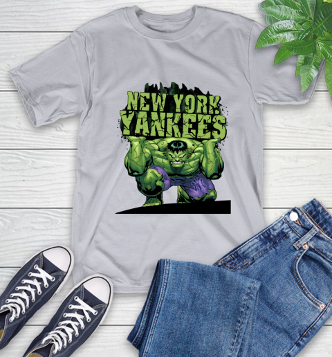 New York Yankees MLB Baseball Incredible Hulk Marvel Avengers Sports T-Shirt 6