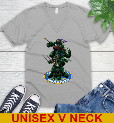 NBA Basketball Golden State Warriors Teenage Mutant Ninja Turtles Shirt V-Neck T-Shirt 4