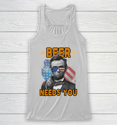 Beer Lover Shirt 4th Of July Beer Lincoln Usa Merica Racerback Tank