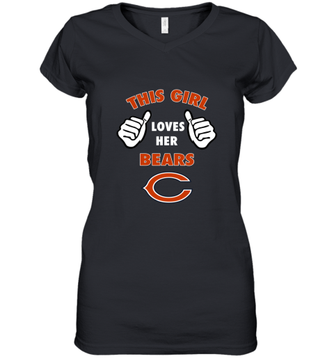 This Girl Loves Her Chicago Bears Women's V-Neck T-Shirt