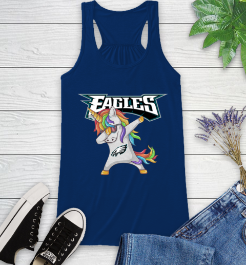 Philadelphia Eagles NFL Football Funny Unicorn Dabbing Sports Racerback Tank 9