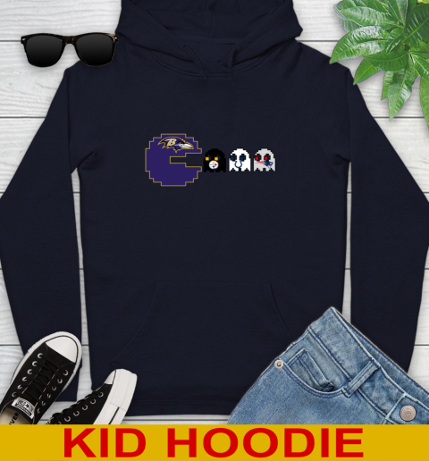 Baltimore Ravens NFL Football Pac Man Champion Youth Hoodie 4