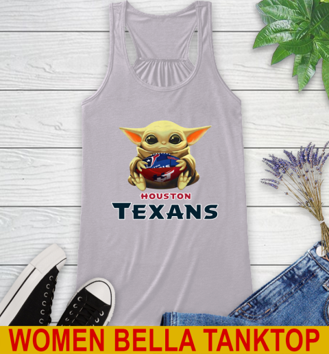 NFL Football Houston Texans Baby Yoda Star Wars Shirt Racerback Tank - Image 6