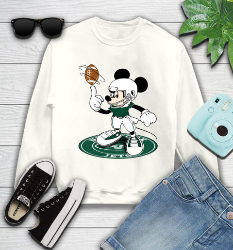 NFL Football New York Jets Cheerful Mickey Disney Shirt Youth Sweatshirt 2