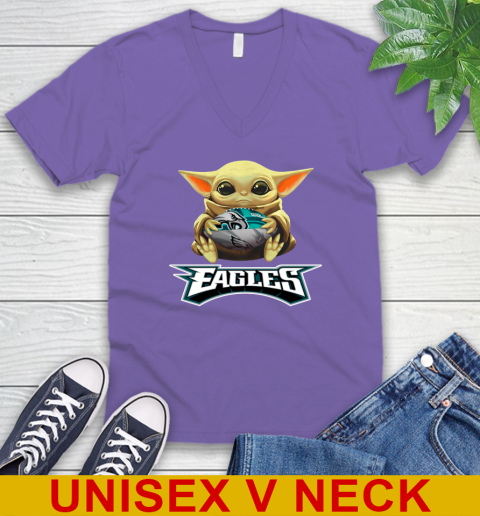 NFL Football Philadelphia Eagles Baby Yoda Star Wars Shirt V-Neck T-Shirt 9