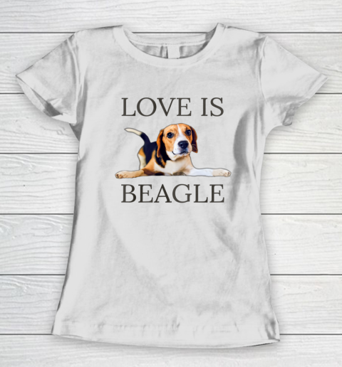 Dog Mom Shirt Beagle Shirt Women Men Kids Dog Mom Dad Love Is Pet Gift Women's T-Shirt