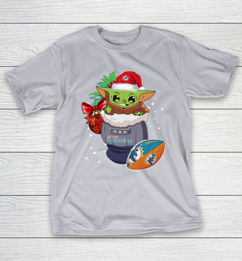Miami Dolphins Christmas Baby Yoda Star Wars Funny Happy NFL T-Shirt 7