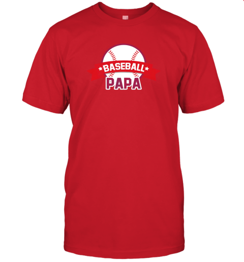 fe5j baseball papa shirt sport coach gifts dad ball jersey t shirt 60 front red
