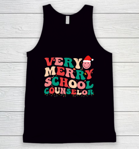 School Counselor Elf Christmas School Counselor Xmas Santa Tank Top