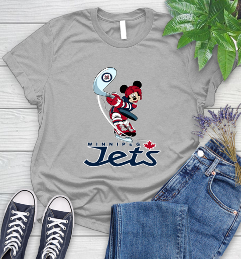 NHL Hockey Winnipeg Jets Cheerful Mickey Mouse Shirt Women's T-Shirt 5