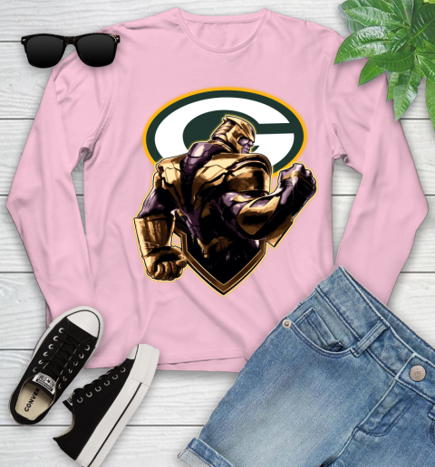 NFL Thanos Avengers Endgame Football Sports Green Bay Packers Youth Long Sleeve 10