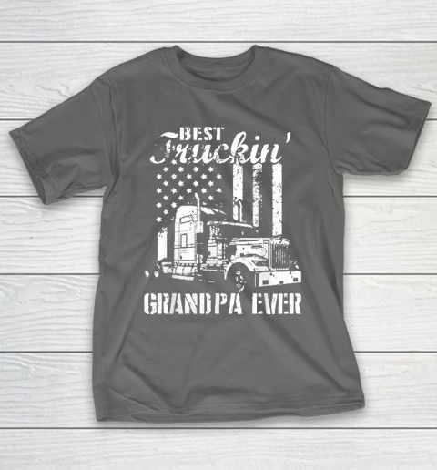 Grandpa Funny Gift Apparel  Best Truckin' Grandpa Ever Flag Father's Day T-Shirt 8