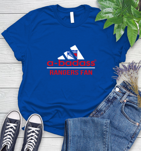 NHL A Badass New York Rangers Fan Adidas Hockey Sports Women's T-Shirt 12