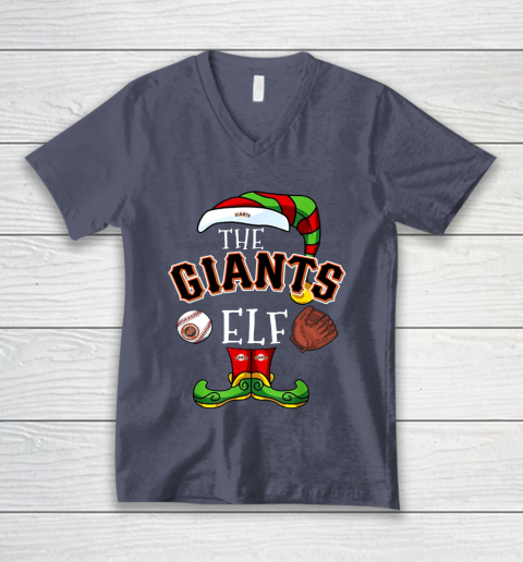 San Francisco Giants Christmas ELF Funny MLB V-Neck T-Shirt 7