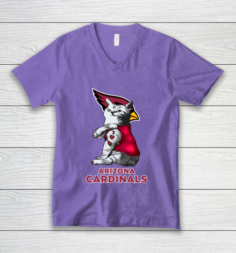 NFL Football My Cat Loves Arizona Cardinals V-Neck T-Shirt 8
