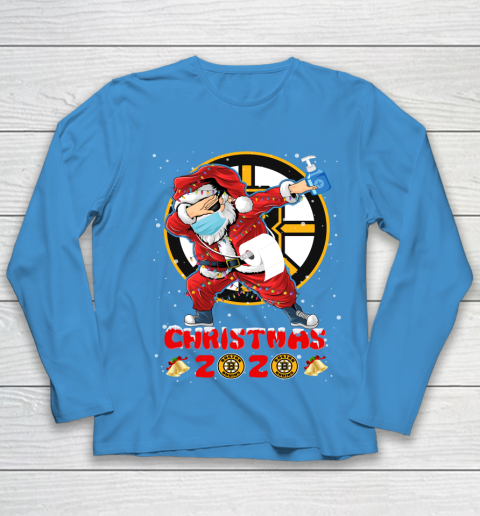Boston Bruins Funny Santa Claus Dabbing Christmas 2020 NHL Youth Long Sleeve 5